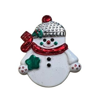 Christmas Snowman Enamel BEST‎ Vintage Brooch Pin Pendant Combo Colorful Festive